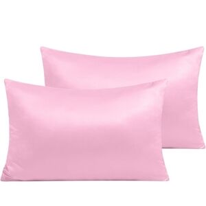 Satin Pillowcase Pair in Soft Pink - Smooth Sleep Covers